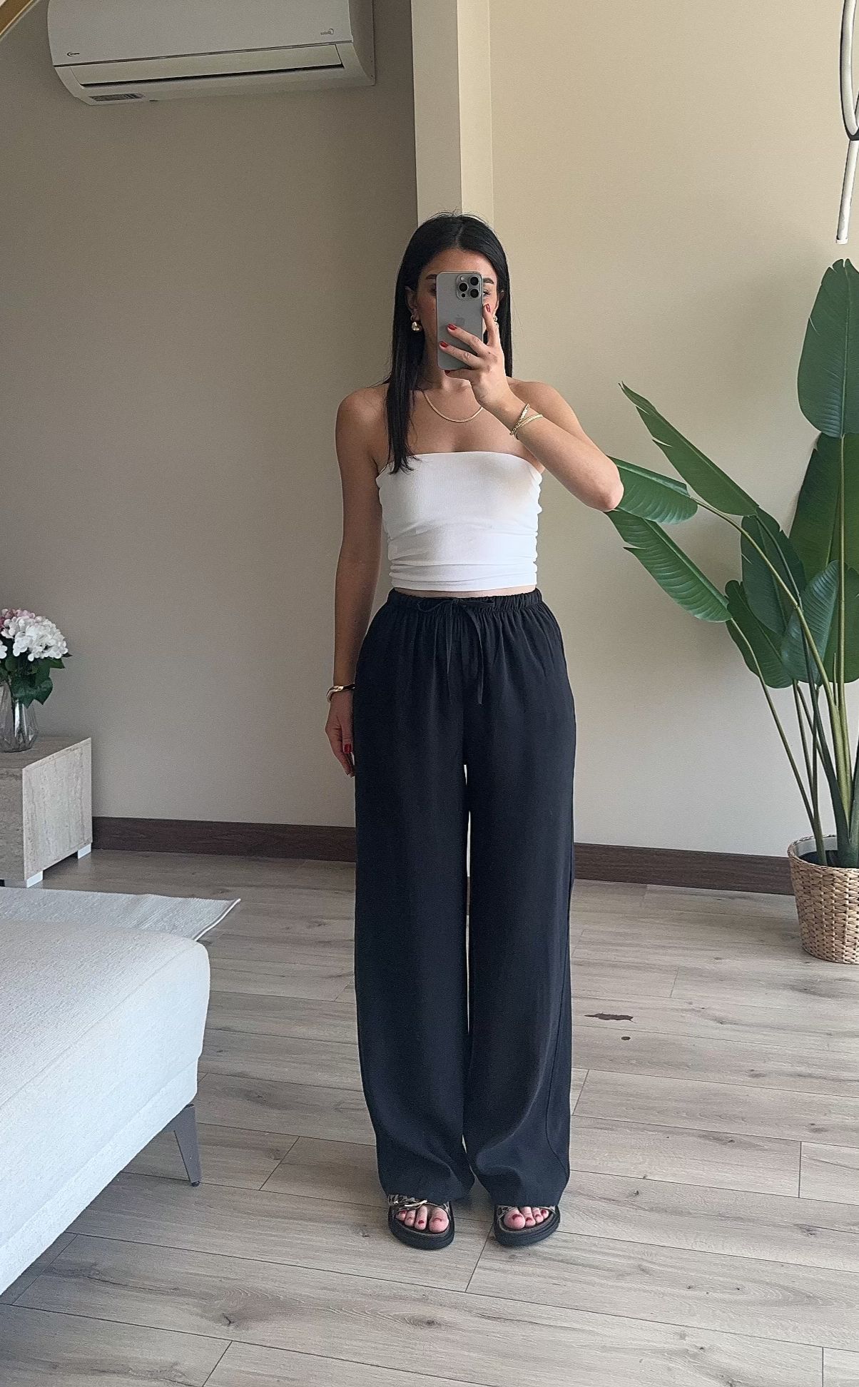 Beli Lastikli Tensel Pantolon - FÜME