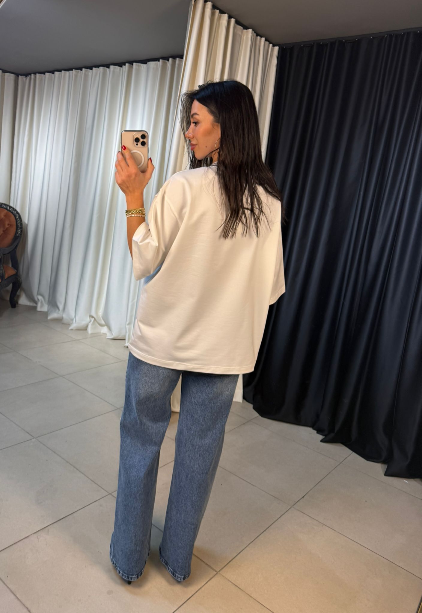 Vatkalı Bisiklet Yaka Oversize Tshirt