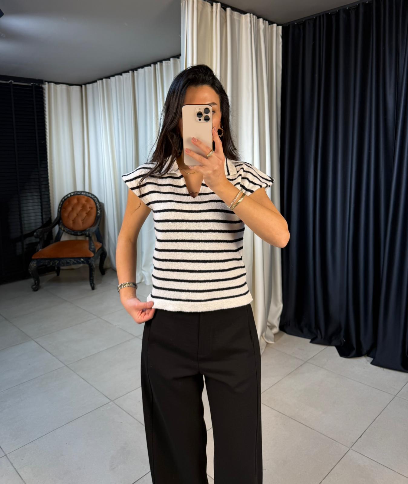 Massimo Çizgili Polo Yaka Triko