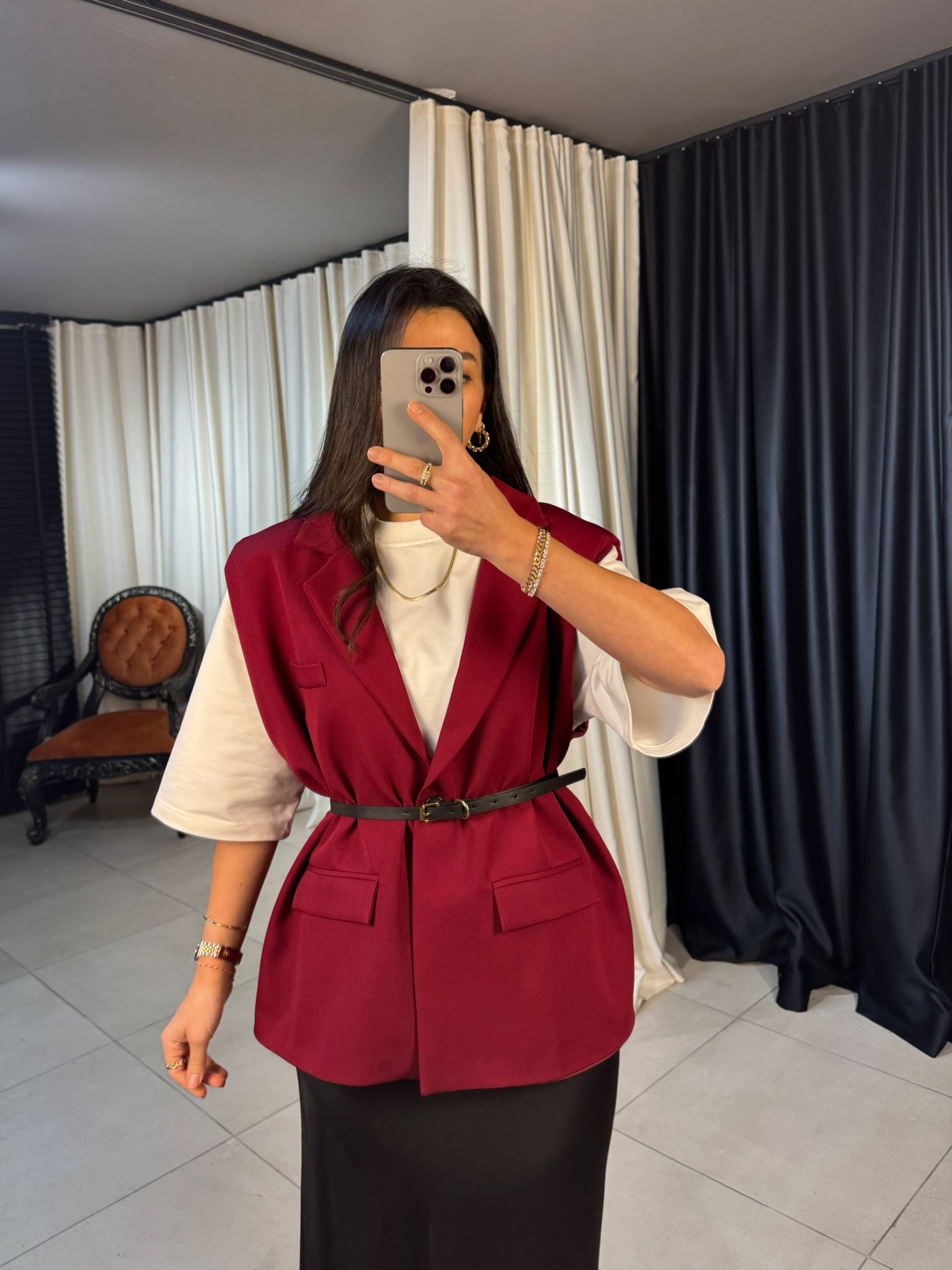 Z*ra Oversize Kemerli Yelek