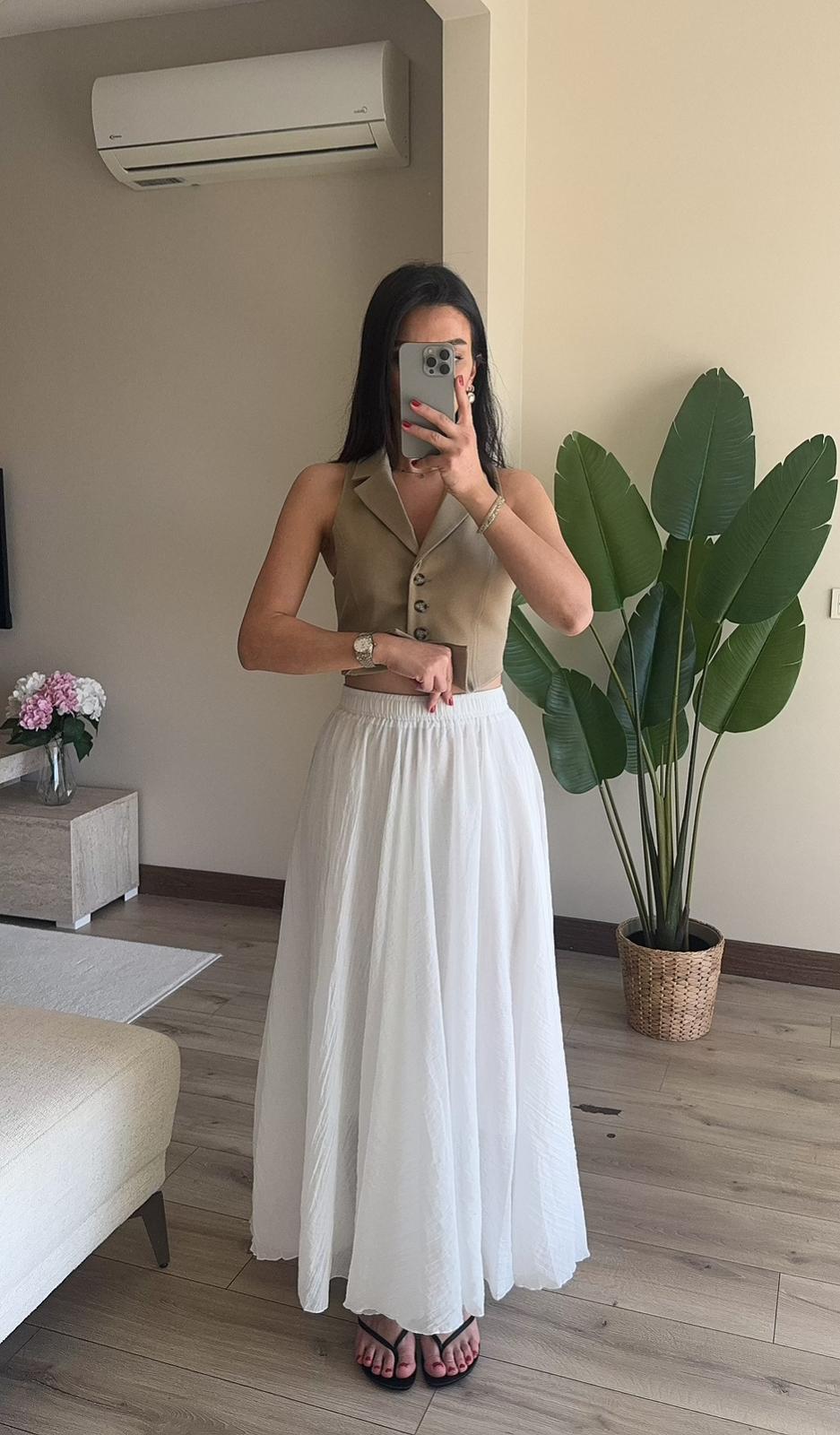Kendinden Kırışık Astarlı Etek