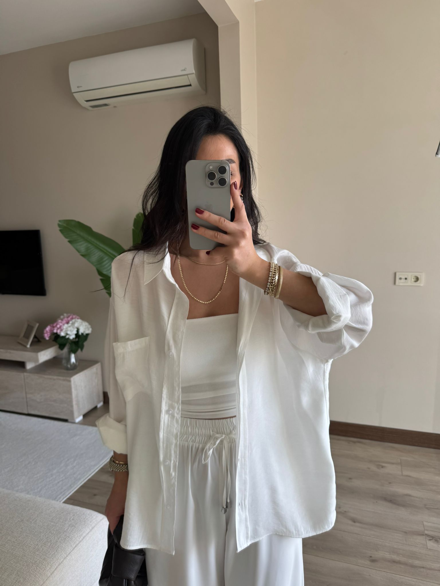 Oversize Tensel Gömlek