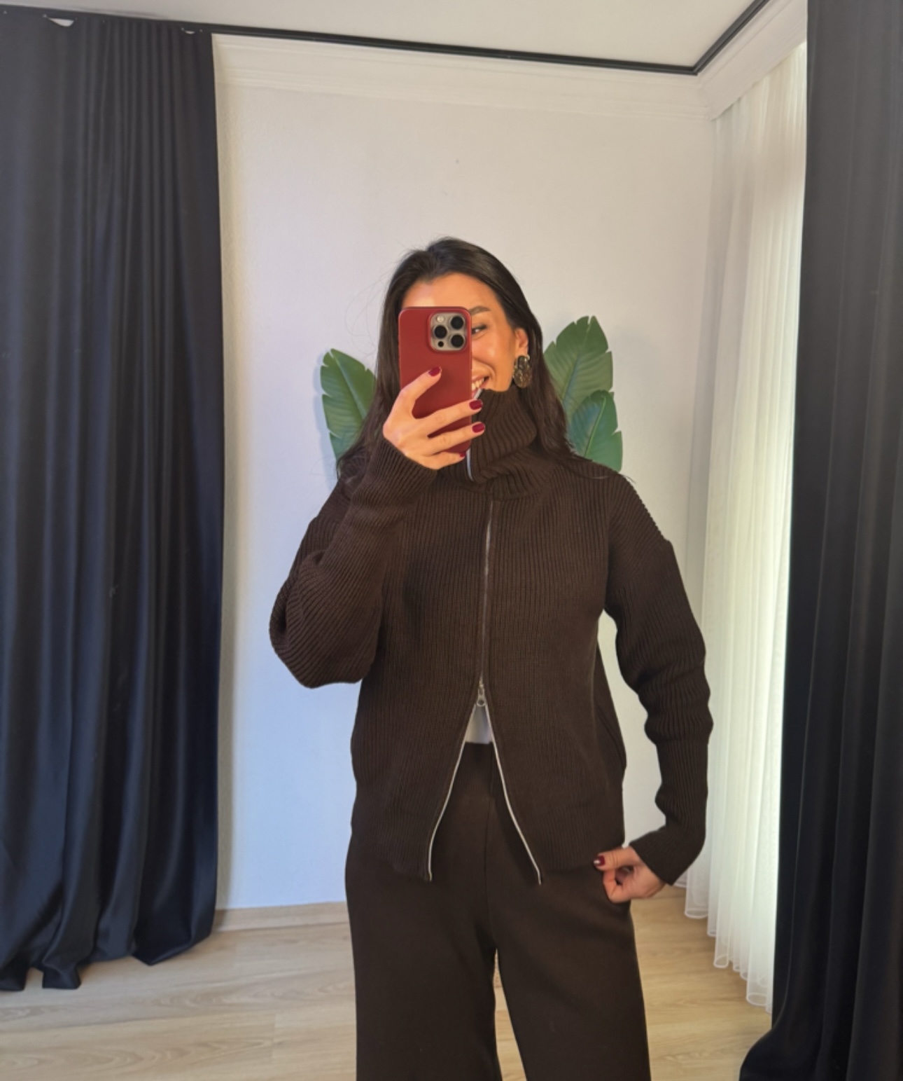 Çift Fermuarlı Basic Bluz