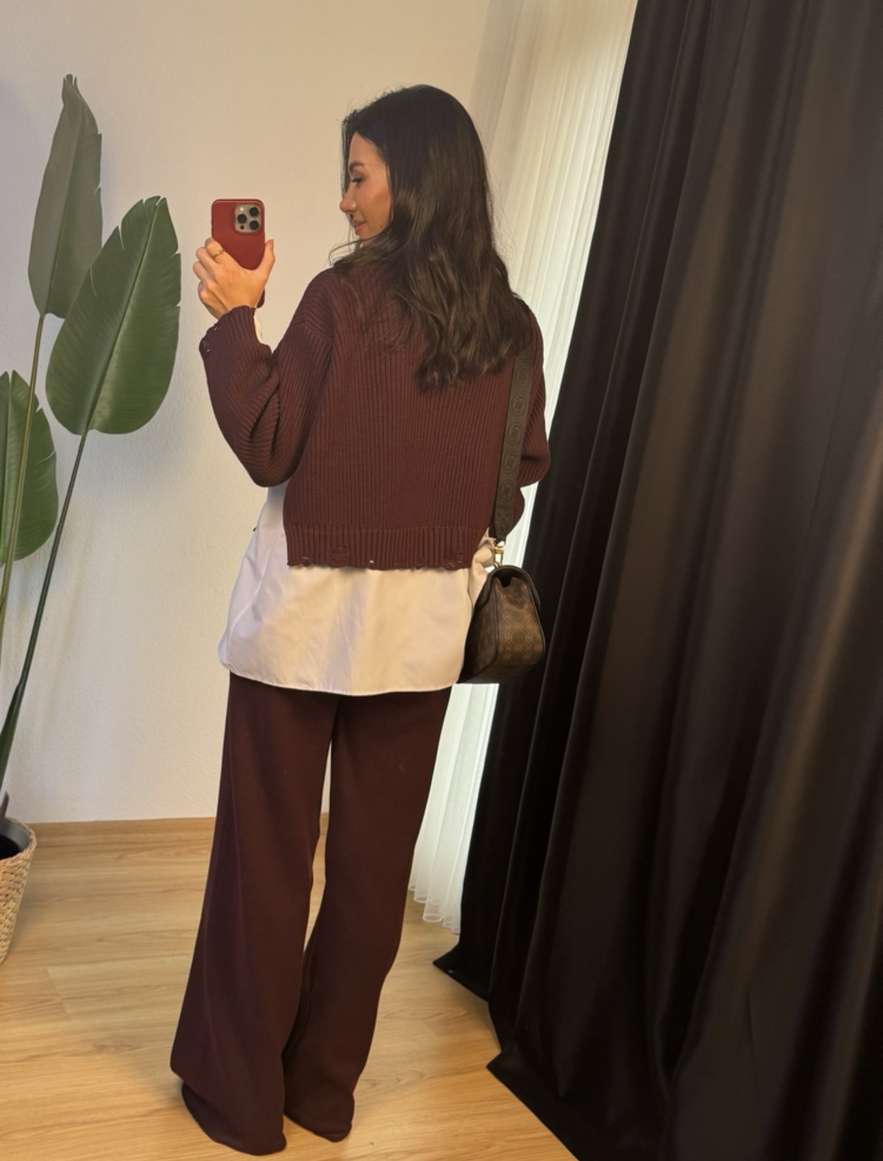 Gömlek Detaylı Triko Pantolon Takım