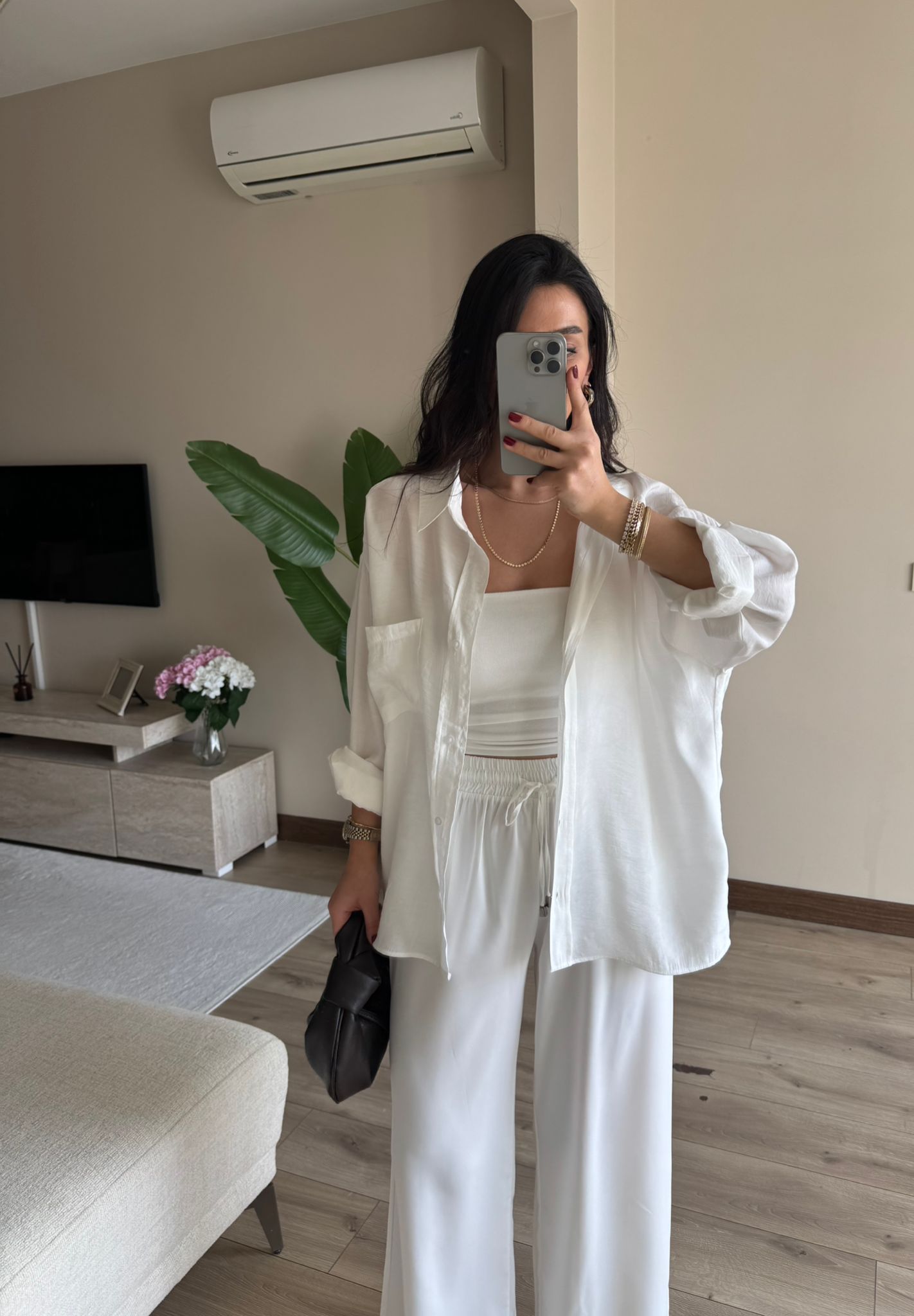 Oversize Tensel Gömlek