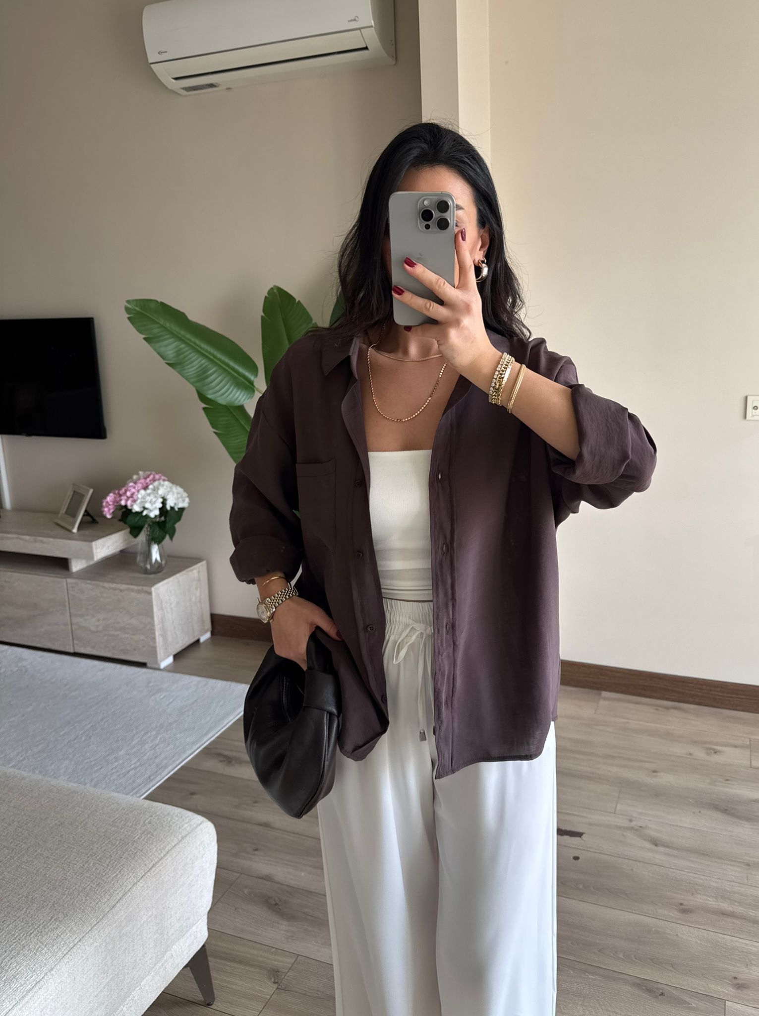 Oversize Tensel Gömlek