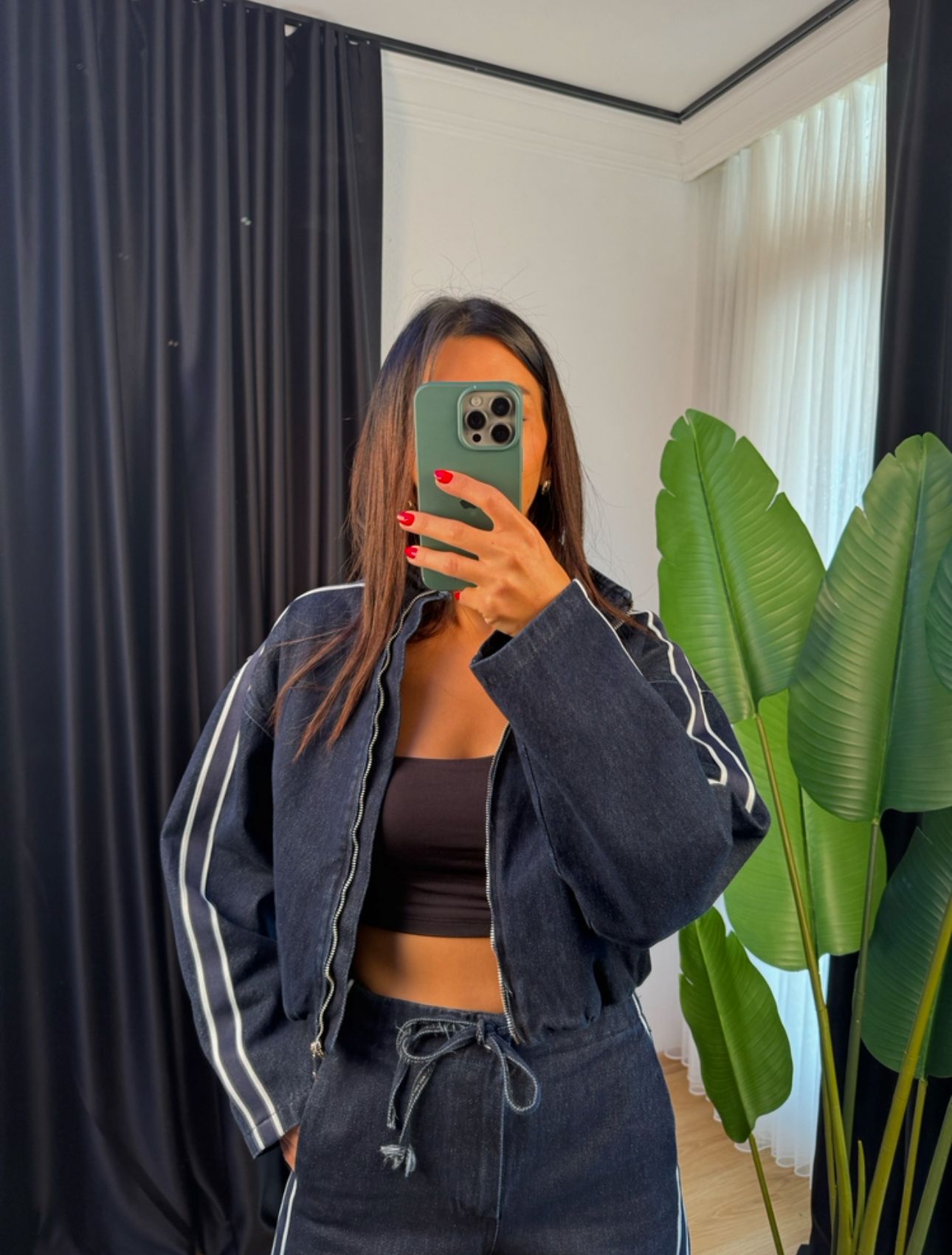 Şeritli Denim Tasarım Takım 