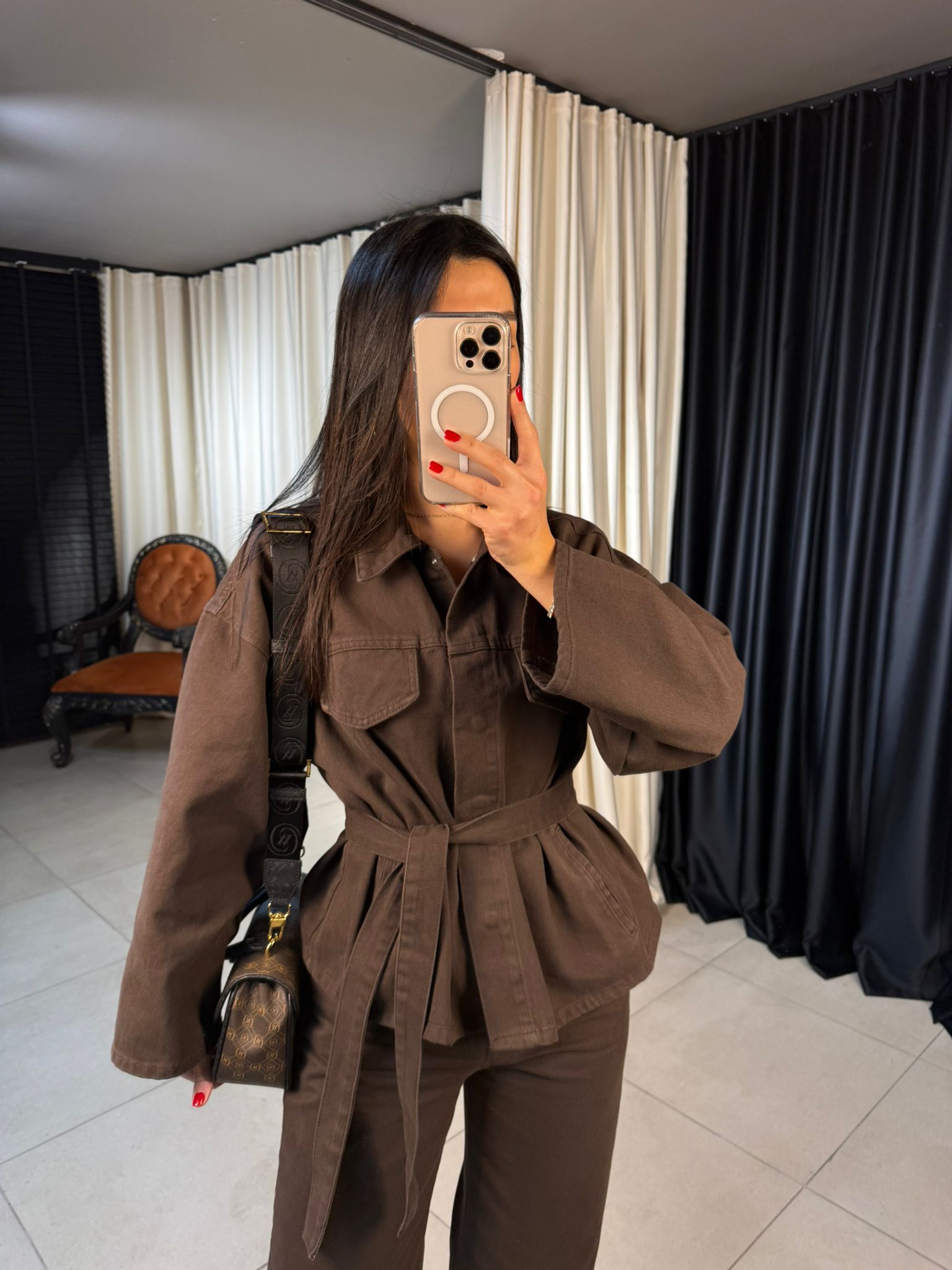 Cep Detaylı Kuşaklı Ceket