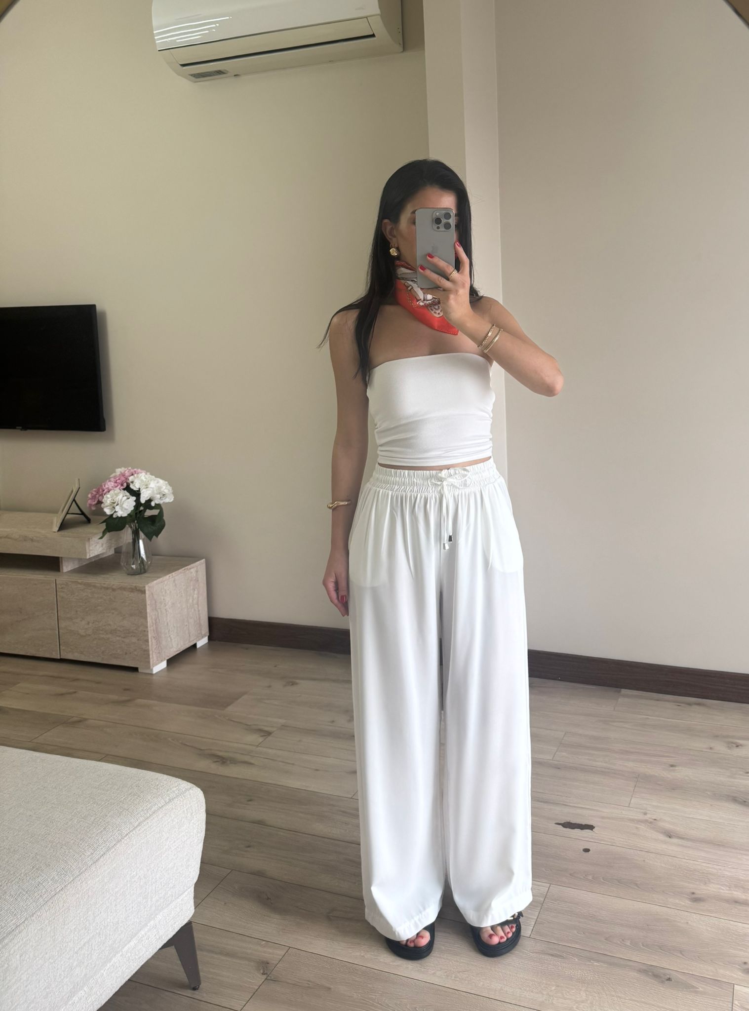 Beli Lastikli Saten Pantolon 1