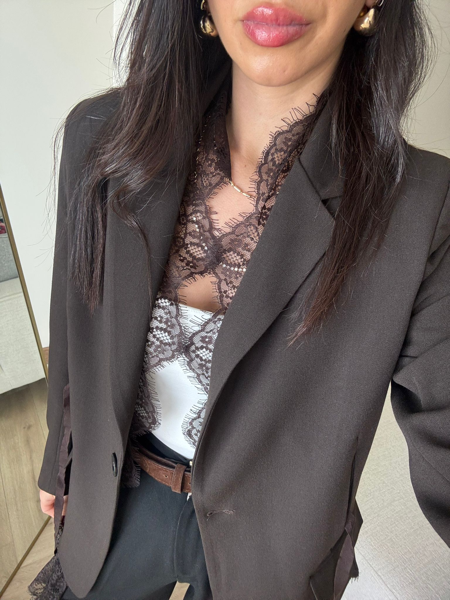 Dantel Detaylı Blazer Ceket