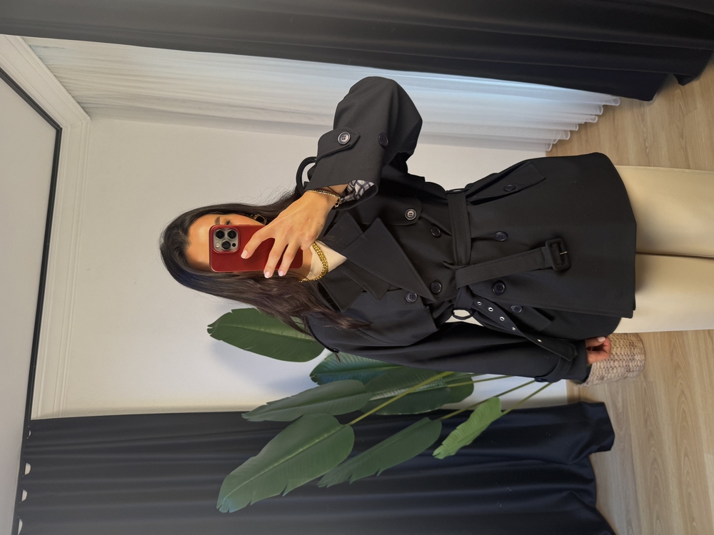 Kemerli İçi Astarlı Trençkot