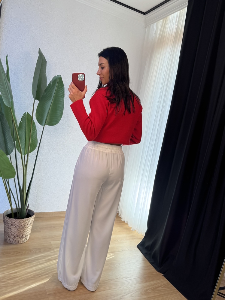 Beli Lastikli Saten Pantolon