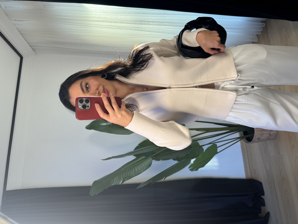 Çift Fermuarlı Örme Triko